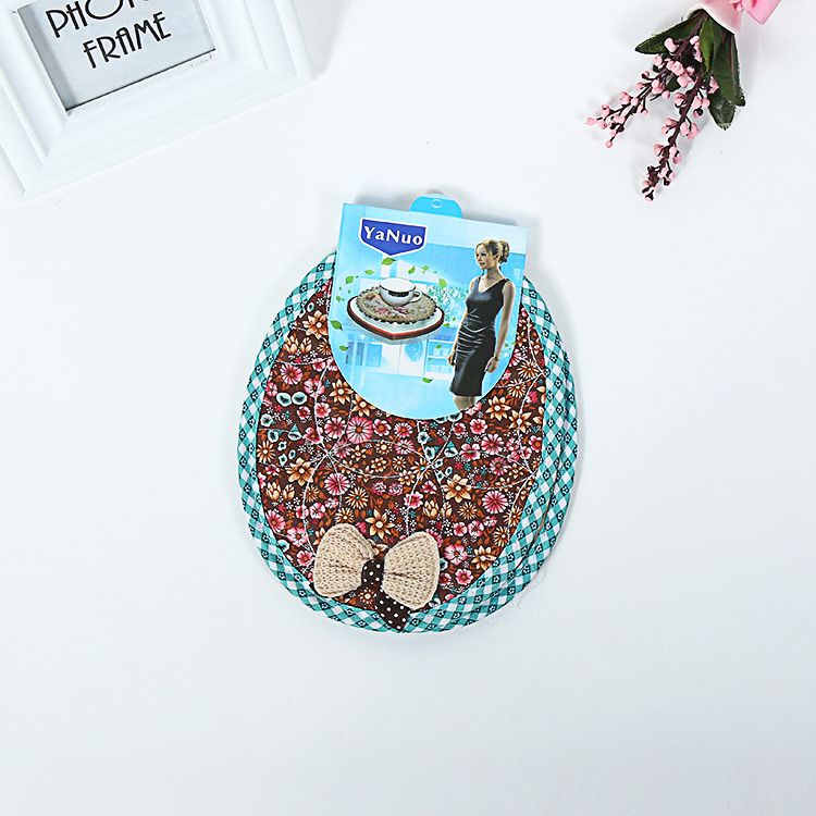 Manufacturer direct kitchen household heat insulation pad coasters pad multi-color oval cotton pad thickened high temperature resistant wholesale Manufacturer direct kitchen household heat insulation pad coasters pad multi-color oval cotton pad thickened high temperature resistant wholesale