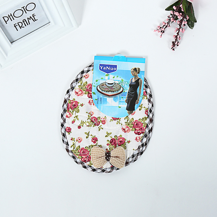 Manufacturer direct kitchen household heat insulation pad coasters pad multi-color oval cotton pad thickened high temperature resistant wholesale Manufacturer direct kitchen household heat insulation pad coasters pad multi-color oval cotton pad thickened high temperature resistant wholesale