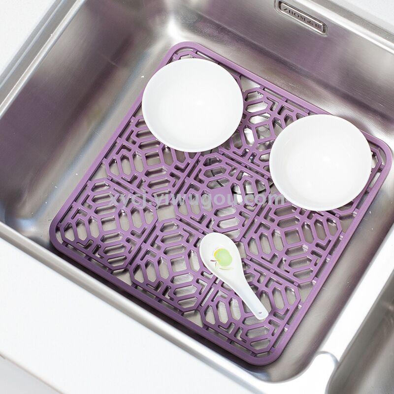 Silicone water pad protection kitchen sink folding pad multipurpose filter screen non-slip pad heat insulation pad