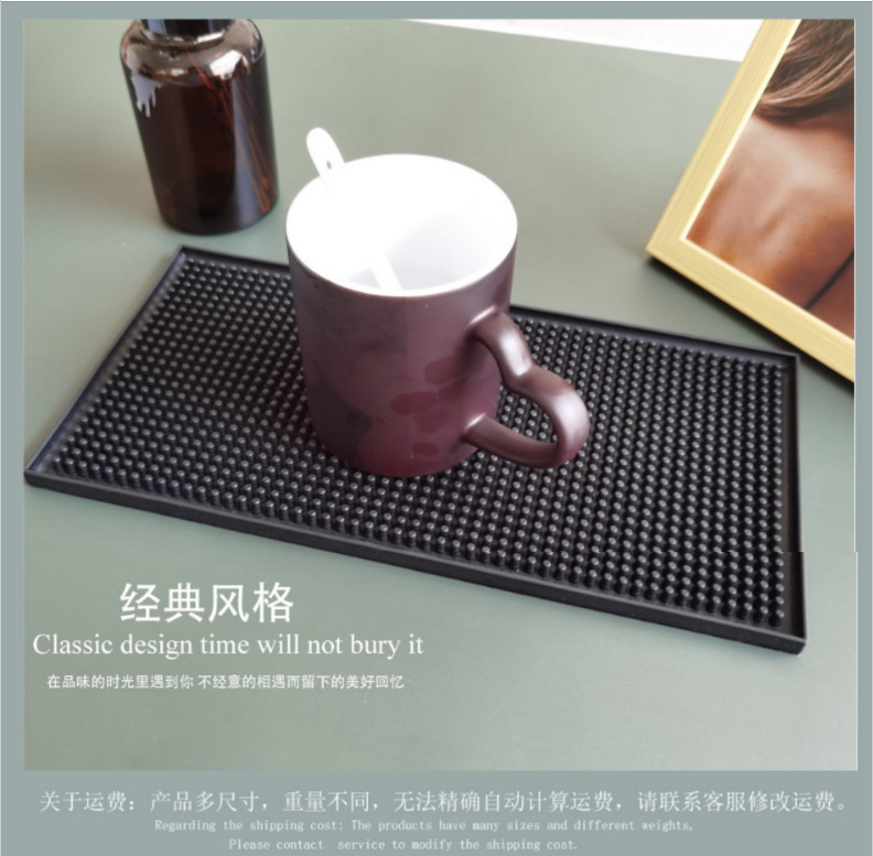 Factory Direct PVC Rubber Bar Pad Non-Slip Mat Desktop Bar Table Mat Heat Insulation Tea Set Water Draining Pad Spot Bar Mat