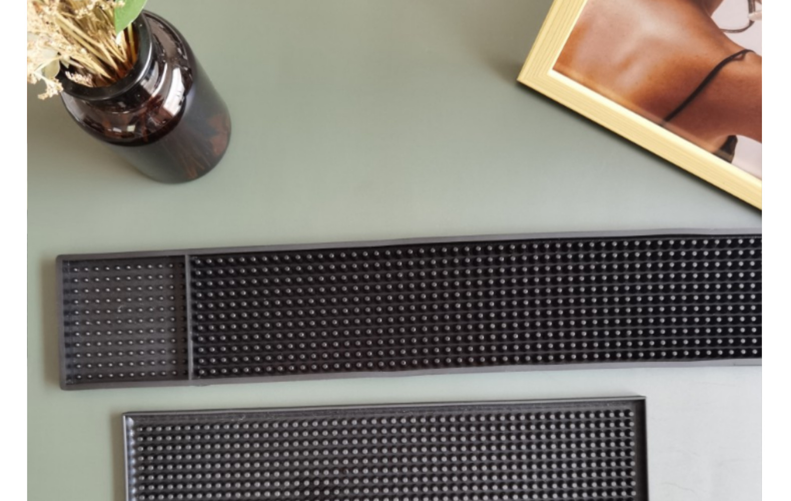 Factory Direct PVC Rubber Bar Pad Non-Slip Mat Desktop Bar Table Mat Heat Insulation Tea Set Water Draining Pad Spot Bar Mat