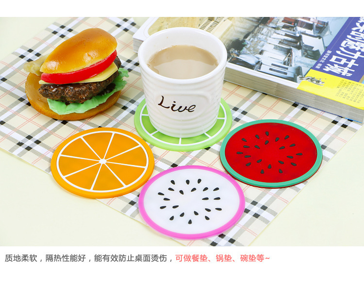 Creative non-slip and heat insulation cup pad made of silica gel fruit shaped colorful Jelly cup pad Creative non-slip and heat insulation cup pad made of silica gel fruit shaped colorful Jelly cup pad