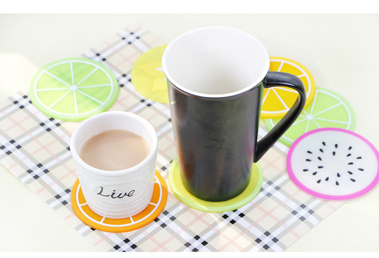 Creative non-slip and heat insulation cup pad made of silica gel fruit shaped colorful Jelly cup pad Creative non-slip and heat insulation cup pad made of silica gel fruit shaped colorful Jelly cup pad
