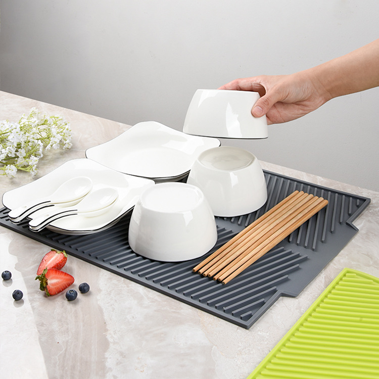 Storage plus-Sized Size Nordic Silicone Draining Pad Heat Insulation Coaster Kitchen Practical Sink Draining Mat