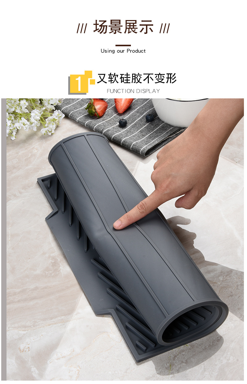 Storage plus-Sized Size Nordic Silicone Draining Pad Heat Insulation Coaster Kitchen Practical Sink Draining Mat Storage plus-Sized Size Nordic Silicone Draining Pad Heat Insulation Coaster Kitchen Practical Sink Draining Mat