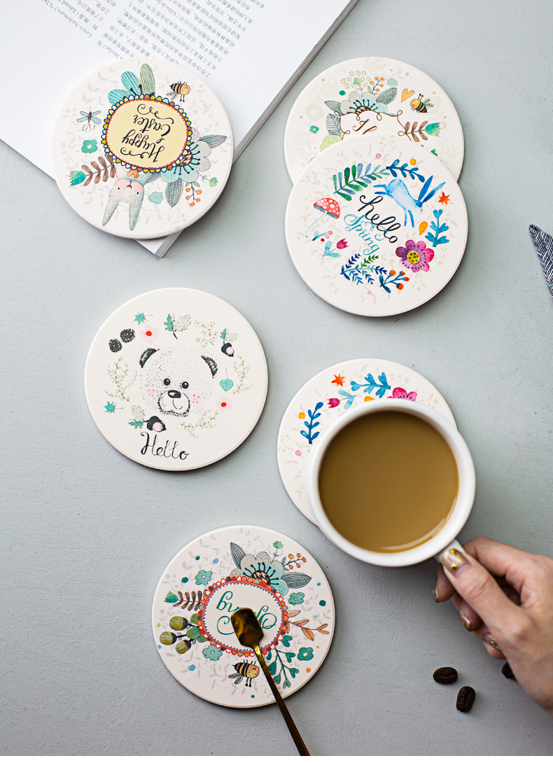 Diatomite Diatom Ooze Water Absorbent Coaster Moisture Absorption Teacup Mat Heat Insulation round Hydrophilic Pad Custom Logo Factory Direct Sales Diatomite Diatom Ooze Water Absorbent Coaster Moisture Absorption Teacup Mat Heat Insulation round Hydrophilic Pad Custom Logo Factory Direct Sales
