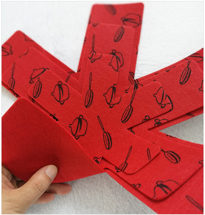 the thickened six claw fish type nonwoven antihot pot pad heat insulation pot bottom protection printed felt pot pad