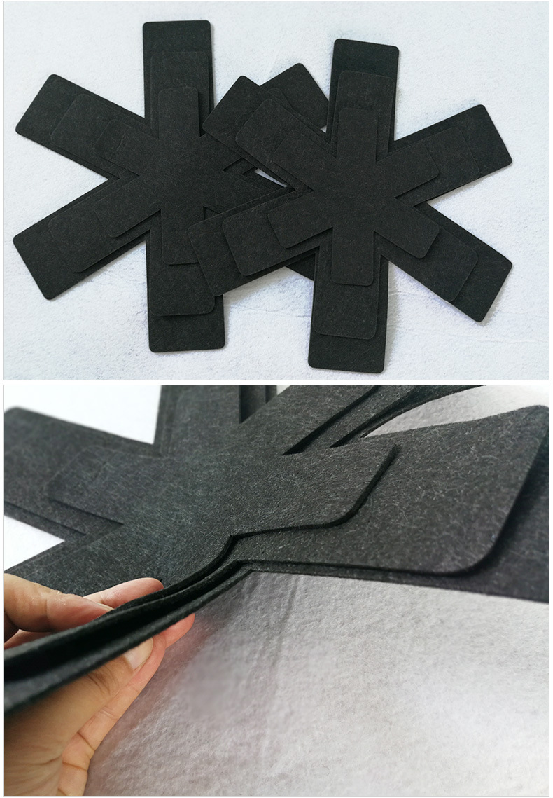 the thickened six claw fish type nonwoven antihot pot pad heat insulation pot bottom protection printed felt pot pad
