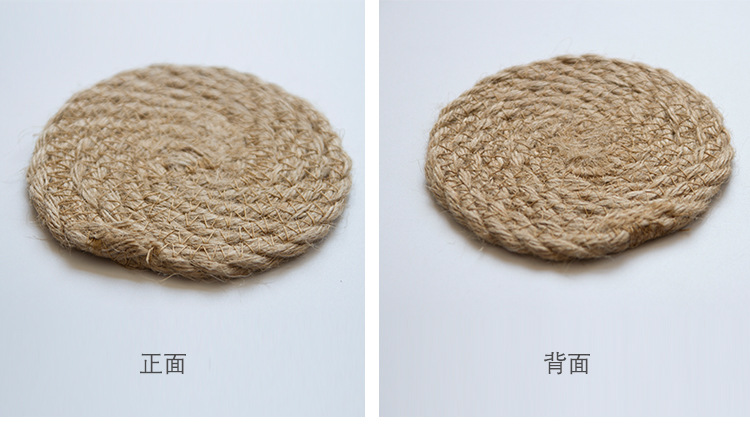 Whole Asia hemp grass woven round thickened household mat kitchen table antihot heat insulation pad cup pan INS antislip