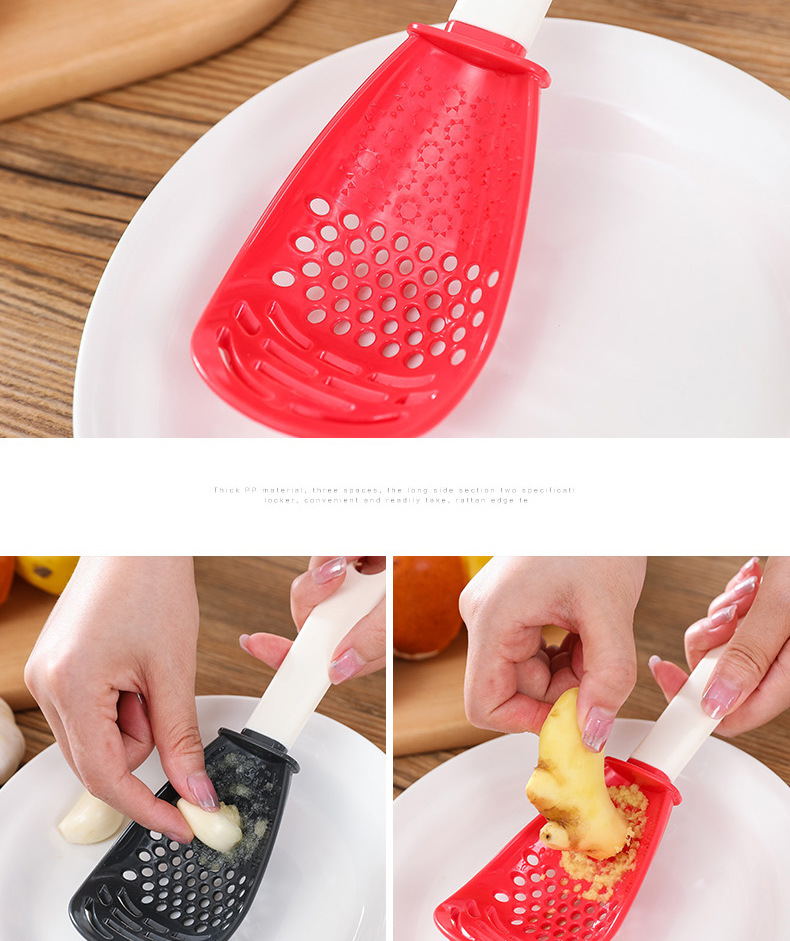 Kitchen Multi-Functional Grinding Spoon Mash Drain Colander Grinding Ginger and Garlic Spoon Mashed Potatoes Spatula Kitchen Multi-Functional Grinding Spoon Mash Drain Colander Grinding Ginger and Garlic Spoon Mashed Potatoes Spatula