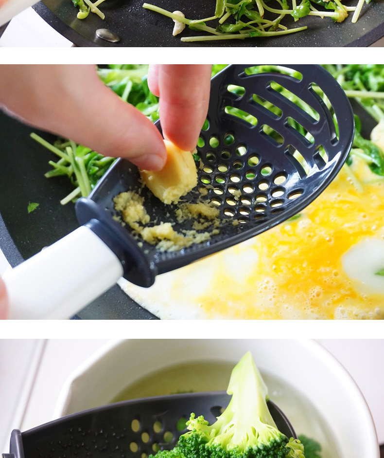 Kitchen Multi-Functional Grinding Spoon Mash Drain Colander Grinding Ginger and Garlic Spoon Mashed Potatoes Spatula Kitchen Multi-Functional Grinding Spoon Mash Drain Colander Grinding Ginger and Garlic Spoon Mashed Potatoes Spatula