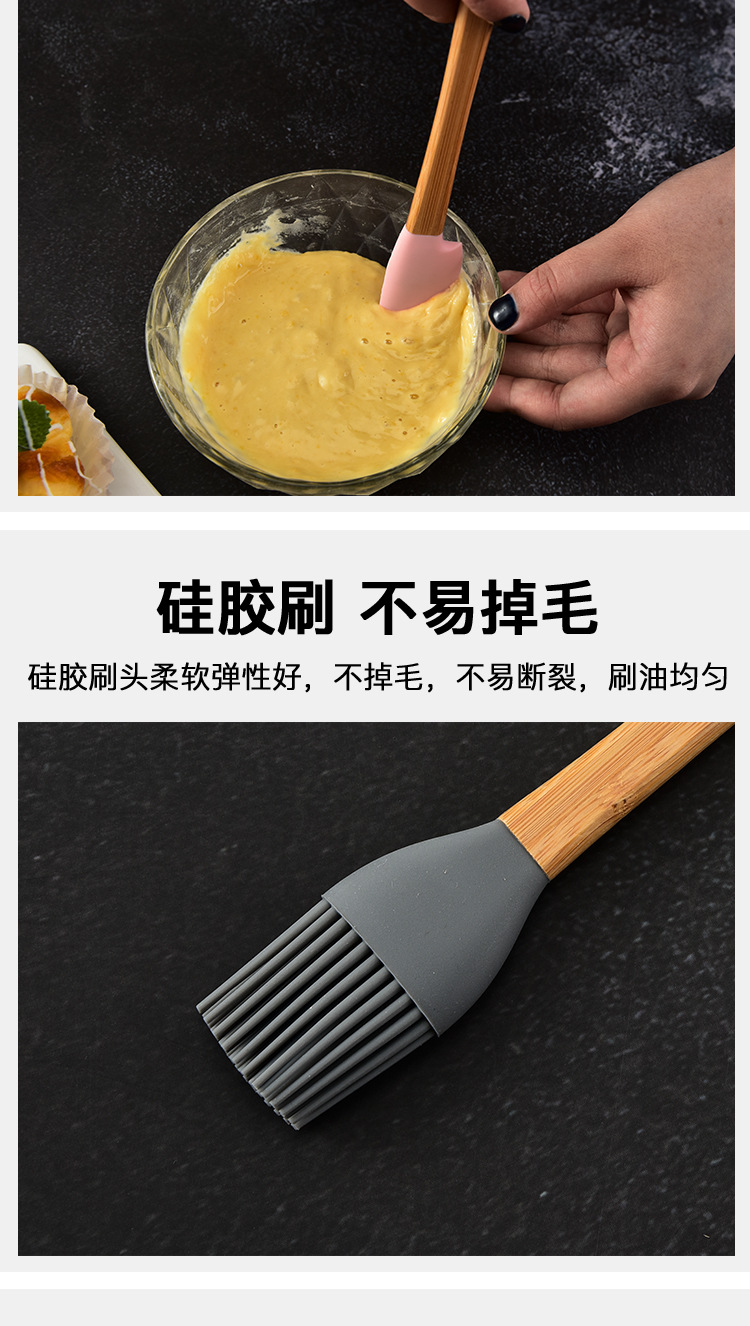 Tool Color 5-Piece Set Spatula Silicone Scraper Children's Wooden Handle Small Kitchenware Made from Silicone Tool Color 5-Piece Set Spatula Silicone Scraper Children's Wooden Handle Small Kitchenware Made from Silicone