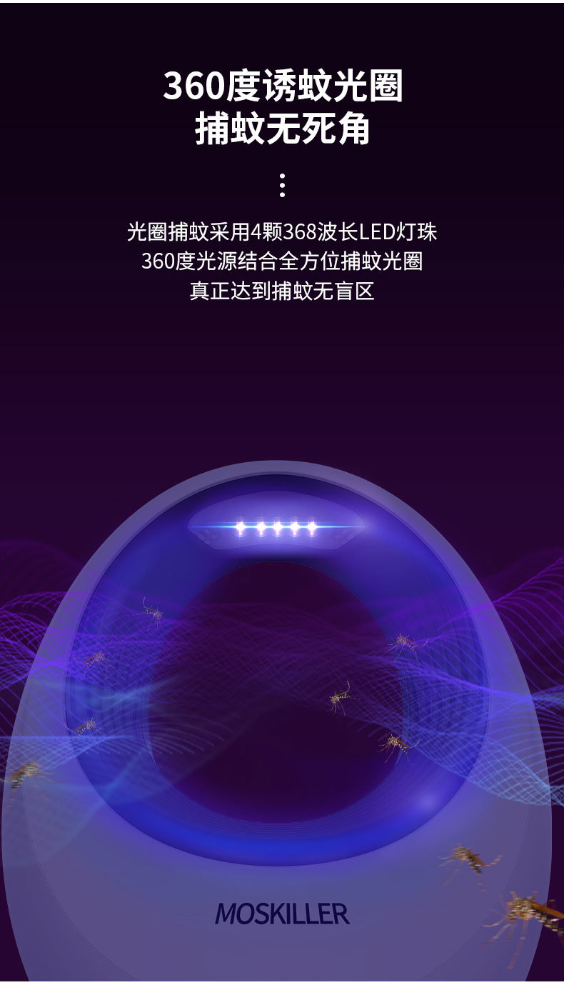 New LED Photocatalyst Mosquito Killing Lamp Household Mosquito Catching Lamp Mosquito Killing Lamp Indoor Mosquito Killer