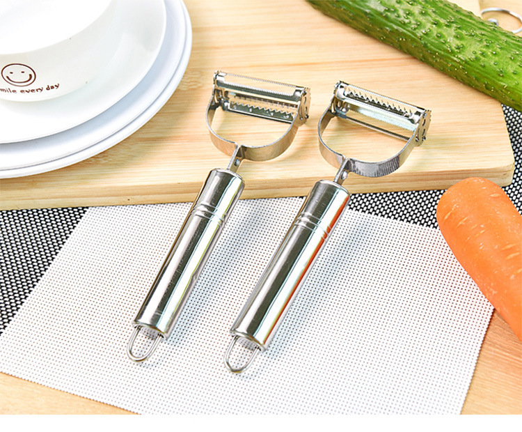 Stainless Steel Smiley Peeler Grater Multi-Functional Double-Headed Fruit Peeling Knife Vegetable and Fruit Paring Knife Kitchen Gadget Stainless Steel Smiley Peeler Grater Multi-Functional Double-Headed Fruit Peeling Knife Vegetable and Fruit Paring Knife Kitchen Gadget