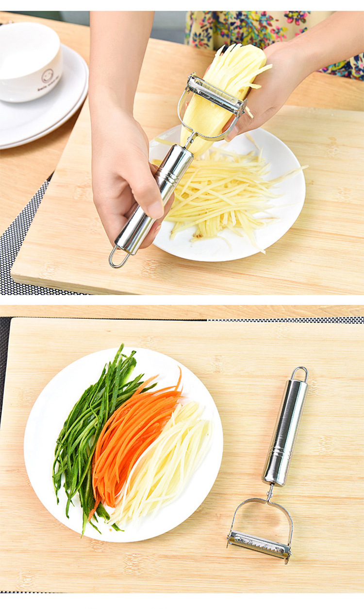Stainless Steel Smiley Peeler Grater Multi-Functional Double-Headed Fruit Peeling Knife Vegetable and Fruit Paring Knife Kitchen Gadget Stainless Steel Smiley Peeler Grater Multi-Functional Double-Headed Fruit Peeling Knife Vegetable and Fruit Paring Knife Kitchen Gadget