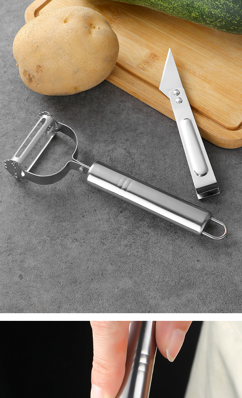 Stainless Steel Kitchen Gadget Peeler Potato Paring Knife Duck Hair Removal Tool Fruit Peeling Three-Piece Kitchen Set Stainless Steel Kitchen Gadget Peeler Potato Paring Knife Duck Hair Removal Tool Fruit Peeling Three-Piece Kitchen Set