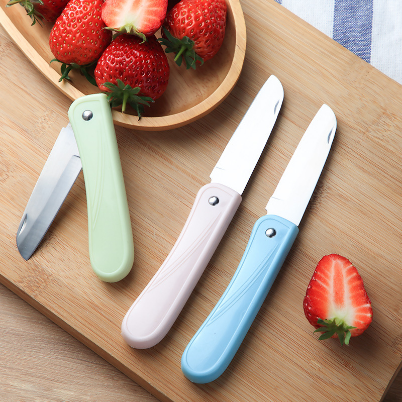 Stainless steel folding fruit knife household portable pocket knife kitchen knife paring knife melon and fruit knife