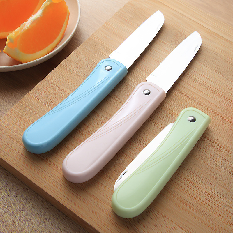 Stainless steel folding fruit knife household portable pocket knife kitchen knife paring knife melon and fruit knife
