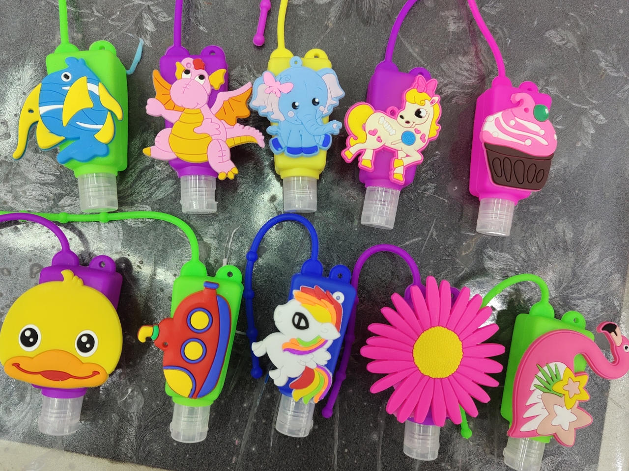 Cartoon Silicone Case Hand Sanitizer Fire Extinguisher Bottles Disinfectant Fire Extinguisher Bottles 30ml Package Processing Special Offer