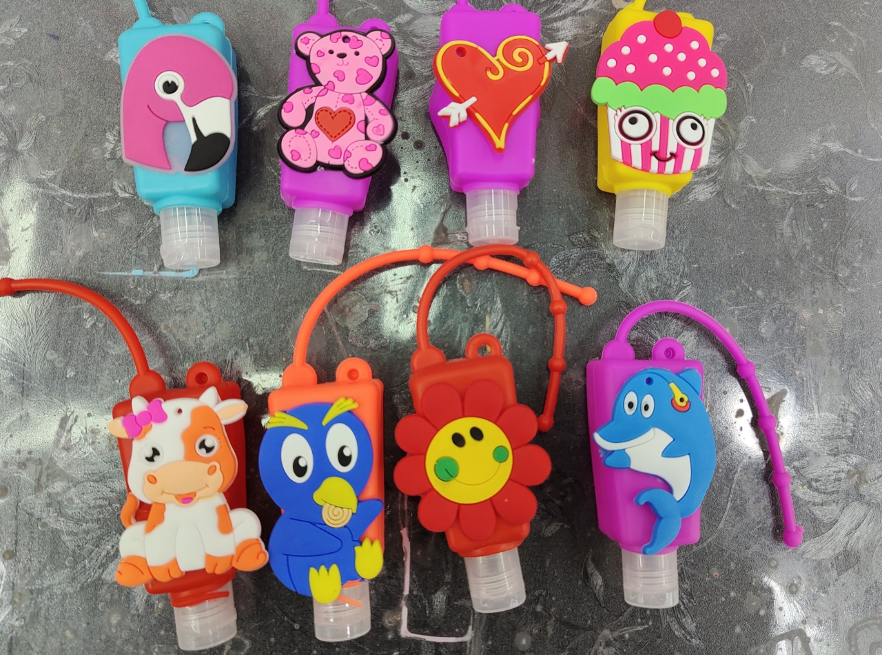Cartoon Silicone Case Hand Sanitizer Fire Extinguisher Bottles Disinfectant Fire Extinguisher Bottles 30ml Package Processing Special Offer