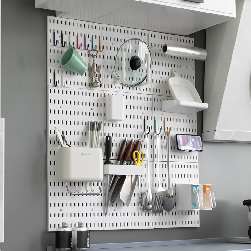 Punch-Free Household Wire-Wrap Board Wall Dormitory Kitchen Bathroom Wall Shelf Shelf Wall Storage Hook Rack