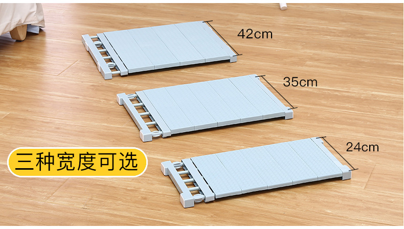 Retractable Wardrobe Storage Layered Partition Punch-Free Wall Mounted Storage Rack Kitchen Bathroom Shelf Dormitory Fantastic