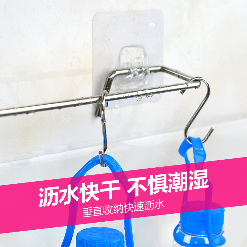 Solid Stainless Steel Kitchen Lid Rack Punch-Free Bathroom Rack Towel Rack Multi-Functional Storage Slippers Shelf
