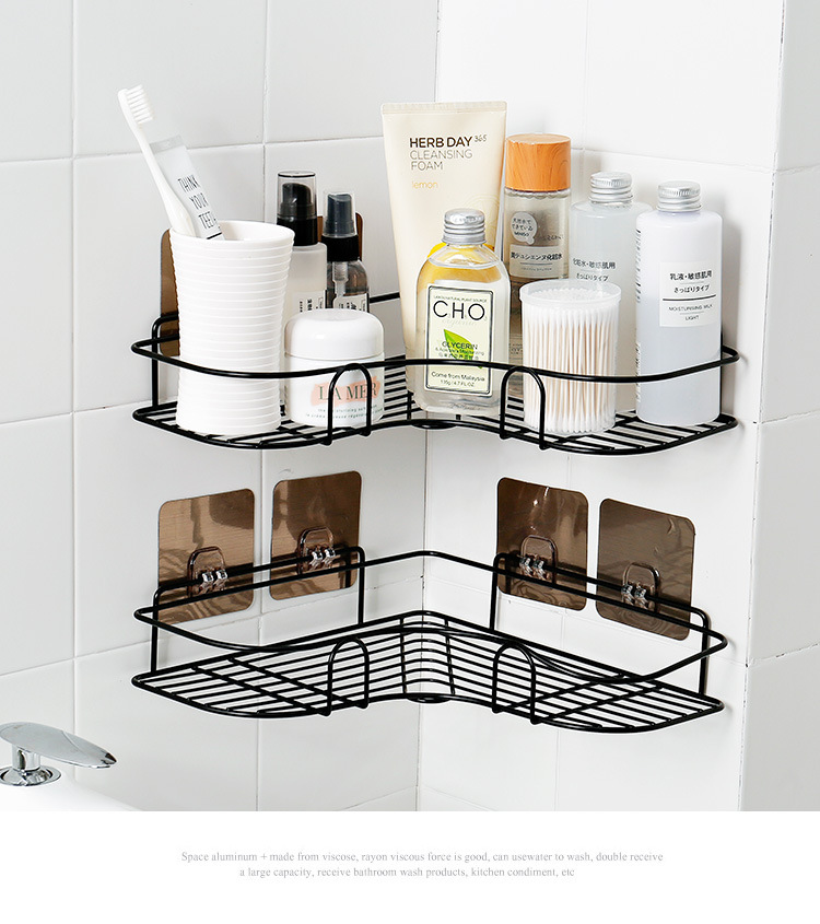 Ri Pai Punch-Free Corner Shelf Bathroom Rack Kitchen Bold Toilet Bathroom Sticky Wall Triangle Storage Rack Ri Pai Punch-Free Corner Shelf Bathroom Rack Kitchen Bold Toilet Bathroom Sticky Wall Triangle Storage Rack