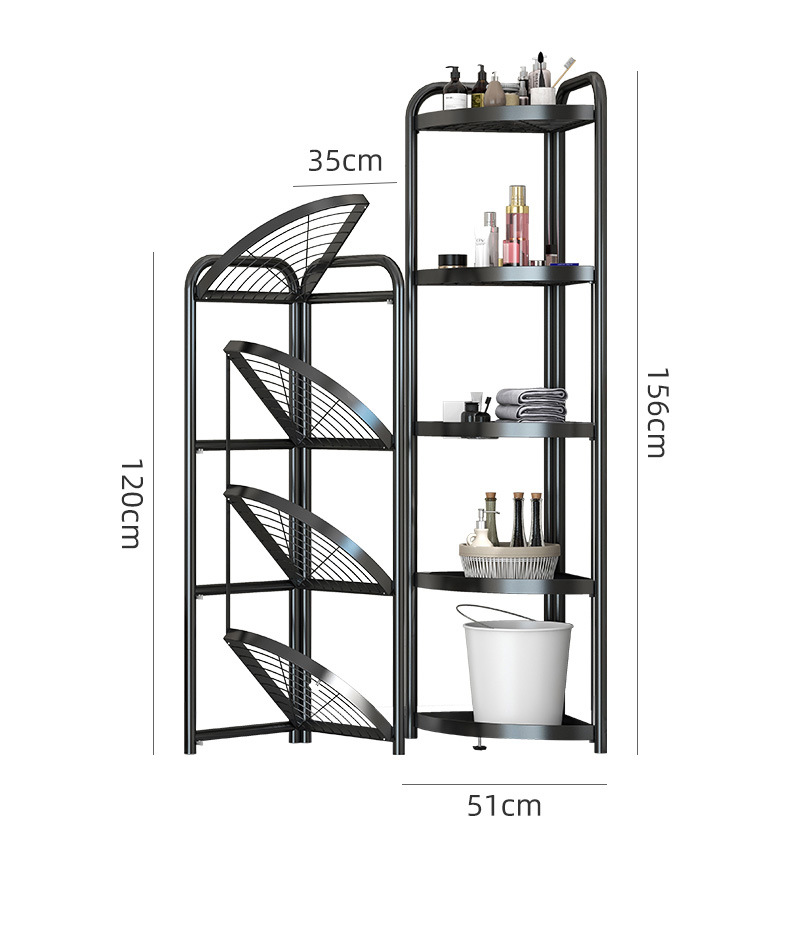 Cross-Border Hot Sale Bathroom Bathroom Storage Rack Installation-Free Kitchen Shelf Triangle Corner Floor-Standing Storage Shelf Cross-Border Hot Sale Bathroom Bathroom Storage Rack Installation-Free Kitchen Shelf Triangle Corner Floor-Standing Storage Shelf