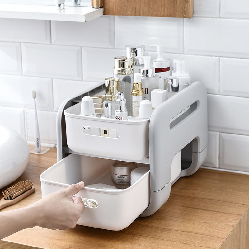 Kitchen Shelf Countertop Drawer Seasoning Rack Bathroom Wash Supplies Double Storage Sink Drawer Shelf