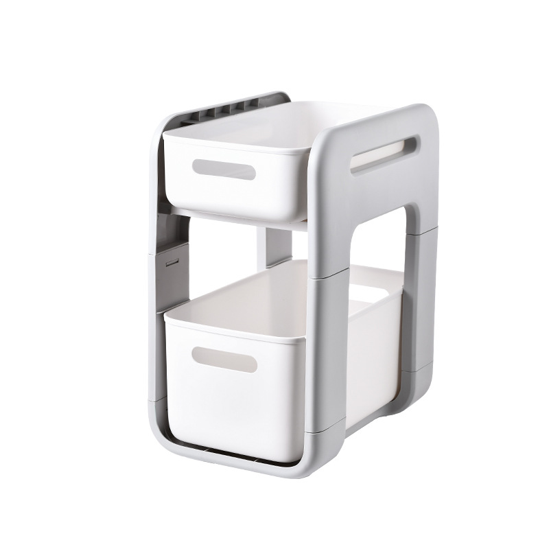 Kitchen Shelf Countertop Drawer Seasoning Rack Bathroom Wash Supplies Double Storage Sink Drawer Shelf