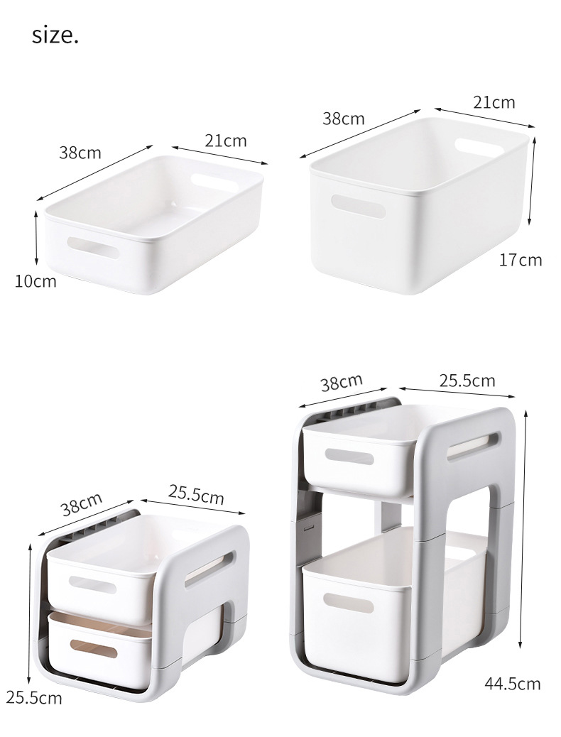 Kitchen Shelf Countertop Drawer Seasoning Rack Bathroom Wash Supplies Double Storage Sink Drawer Shelf