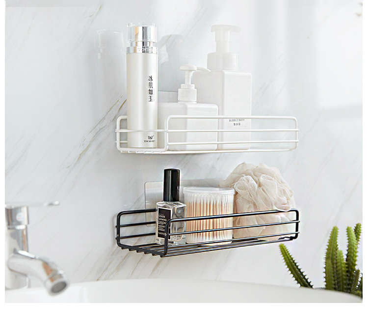 Punch-Free Kitchen Storage Rack Bathroom Hanging Basket Article Storage Shelf Bathroom Storage Rack Wall-Mounted Organizing Rack Punch-Free Kitchen Storage Rack Bathroom Hanging Basket Article Storage Shelf Bathroom Storage Rack Wall-Mounted Organizing Rack