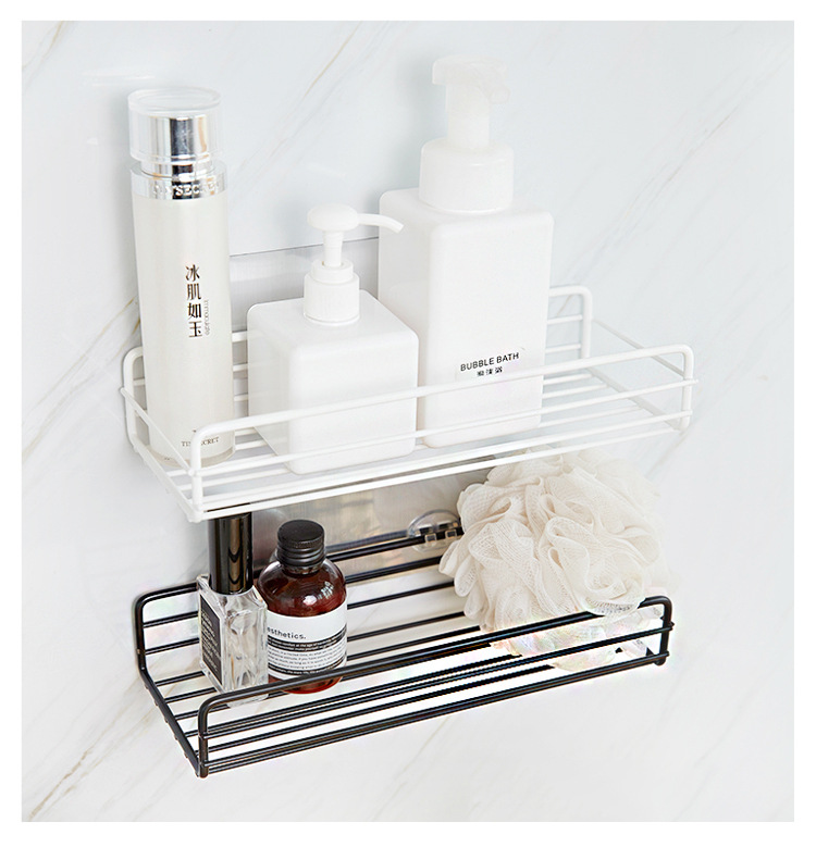 Punch-Free Kitchen Storage Rack Bathroom Hanging Basket Article Storage Shelf Bathroom Storage Rack Wall-Mounted Organizing Rack Punch-Free Kitchen Storage Rack Bathroom Hanging Basket Article Storage Shelf Bathroom Storage Rack Wall-Mounted Organizing Rack