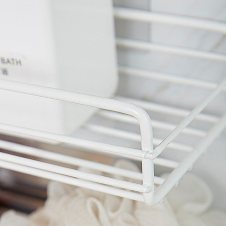 Punch-Free Kitchen Storage Rack Bathroom Hanging Basket Article Storage Shelf Bathroom Storage Rack Wall-Mounted Organizing Rack