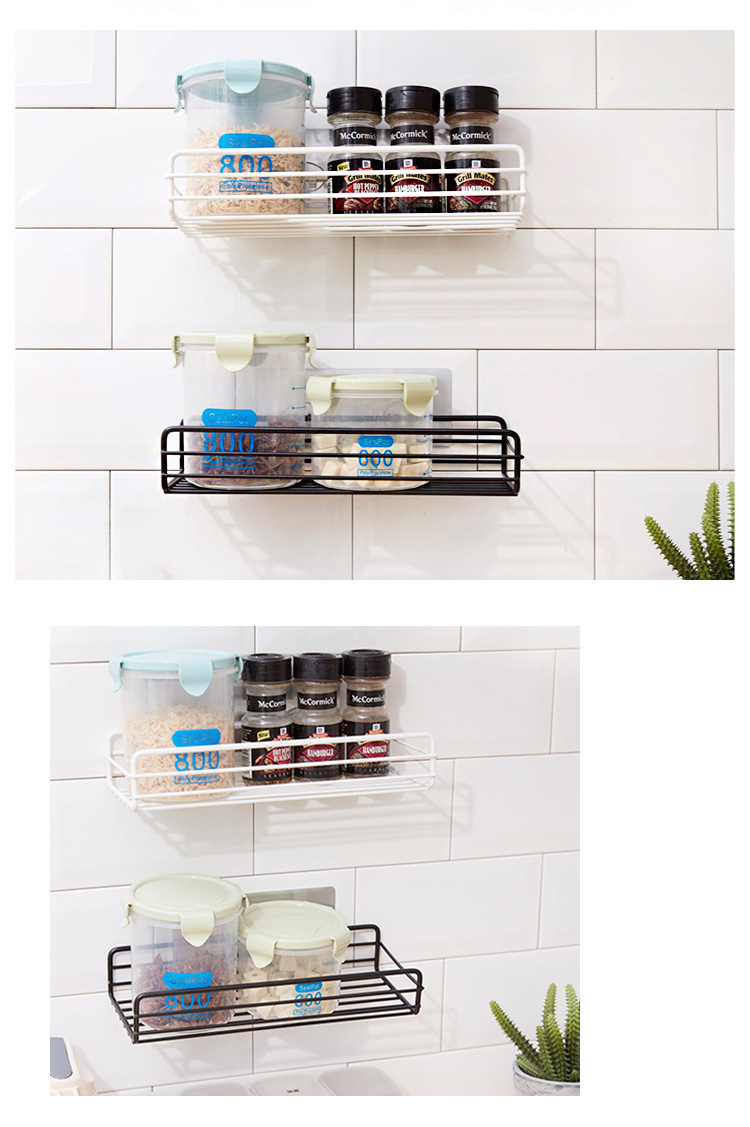 Punch-Free Kitchen Storage Rack Bathroom Hanging Basket Article Storage Shelf Bathroom Storage Rack Wall-Mounted Organizing Rack Punch-Free Kitchen Storage Rack Bathroom Hanging Basket Article Storage Shelf Bathroom Storage Rack Wall-Mounted Organizing Rack