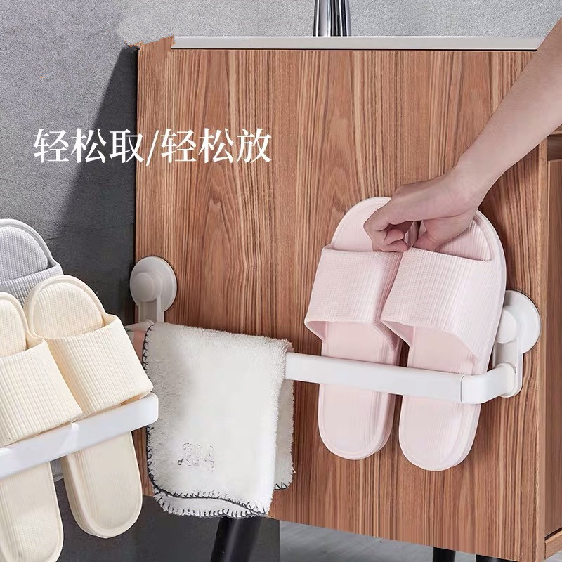 Factory Express Bathroom Slipper Rack Wall-Mounted Bathroom Punch-Free Shelf Door Back Shoe Storage Fantastic
