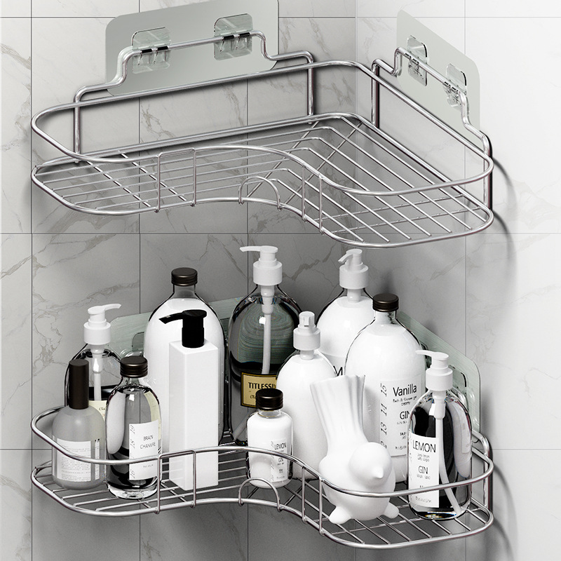 Punch-Free Corner Shelf Toilet Tripod Washstand Toilet Bathroom Wall Mount Corner Shelf