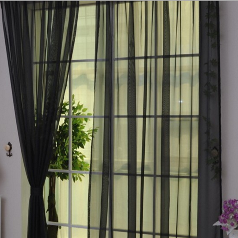  Wedding Solid Color Glass Screen Transparent Mesh Curtains Ready-Made Curtain Wholesale Cross