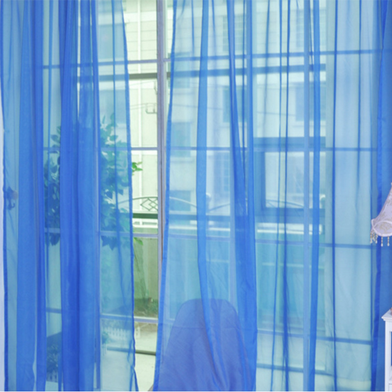  Wedding Solid Color Glass Screen Transparent Mesh Curtains Ready-Made Curtain Wholesale Cross