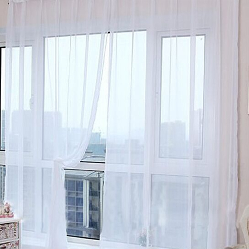  Wedding Solid Color Glass Screen Transparent Mesh Curtains Ready-Made Curtain Wholesale Cross