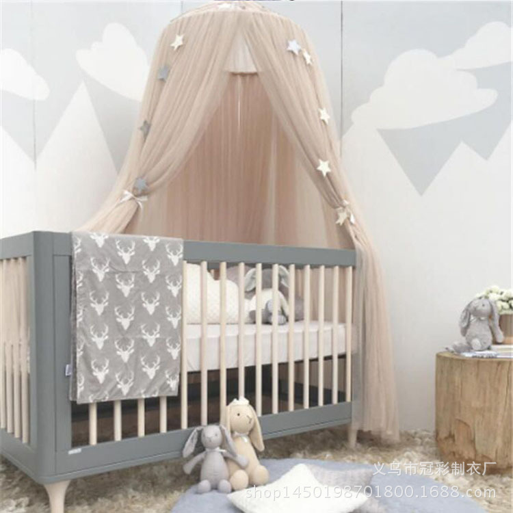  Ins Explosion Amazon Children&#039;s Room Dome Mosquito Nets and the Curtains Kid&#039;s Tent Bed Curtain Babies&#039; Mosquito Net