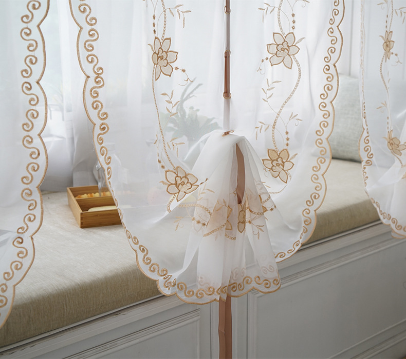 Factory Processing Custom Wholesale Bedroom Lifting Curtain Mesh Curtains Embroidered Living Room Window Screen Roman Curtains Curtain Factory Processing Custom Wholesale Bedroom Lifting Curtain Mesh Curtains Embroidered Living Room Window Screen Roman Curtains Curtain
