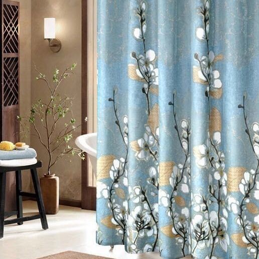 Bathroom Window Shower Curtain Waterproof Polyester Free Punch Set Curtains Curtains Nordic Plaid Thickened Mildew-Proof Partition Curtain