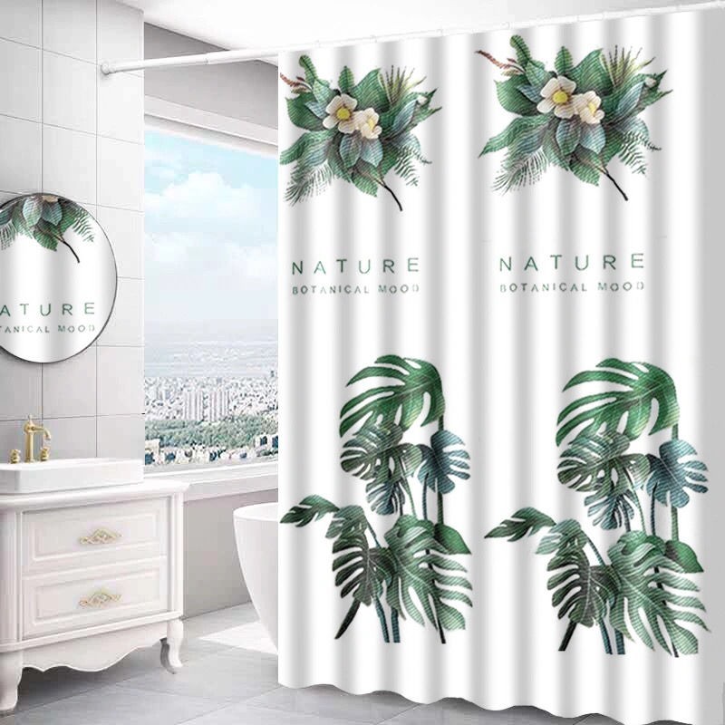 Bathroom Window Shower Curtain Waterproof Polyester Free Punch Set Curtains Curtains Nordic Plaid Thickened Mildew-Proof Partition Curtain