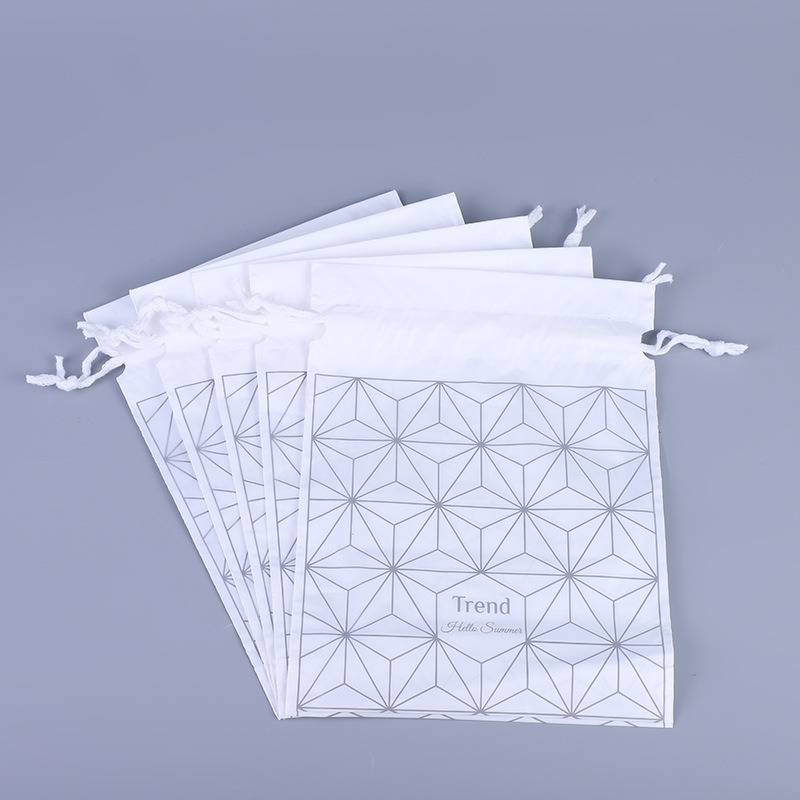 Factory in Stock Double-Layer Frosted PE Drawstring Bag Eva Plastic Packaging Bag Stockings T-shirt Clothing Drawstring Bundle
