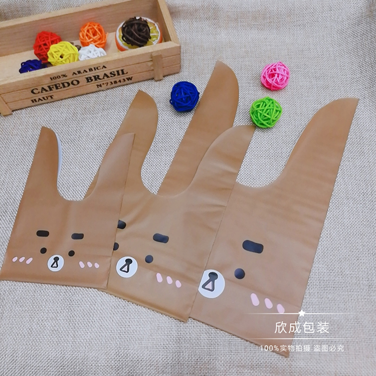 Bear Rabbit Ears Snack Bag Three-Dimensional Rabbit Ears Plastic Packaging Bag Baking Biscuit Candy Bag 50 Bear Rabbit Ears Snack Bag Three-Dimensional Rabbit Ears Plastic Packaging Bag Baking Biscuit Candy Bag 50