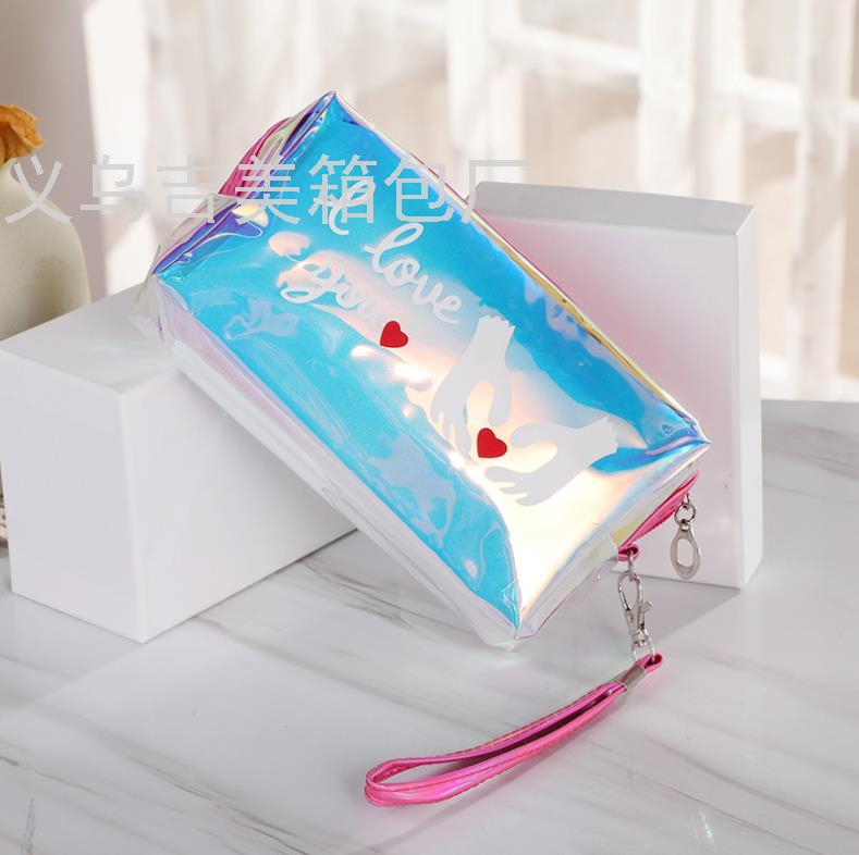 PVC Color Cosmetic Bag Cool Laser Transparent Wash Bag Travel Portable Portable Storage Bag Plastic Packaging Bag PVC Color Cosmetic Bag Cool Laser Transparent Wash Bag Travel Portable Portable Storage Bag Plastic Packaging Bag