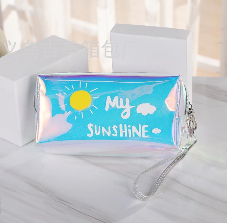 PVC Color Cosmetic Bag Cool Laser Transparent Wash Bag Travel Portable Portable Storage Bag Plastic Packaging Bag PVC Color Cosmetic Bag Cool Laser Transparent Wash Bag Travel Portable Portable Storage Bag Plastic Packaging Bag