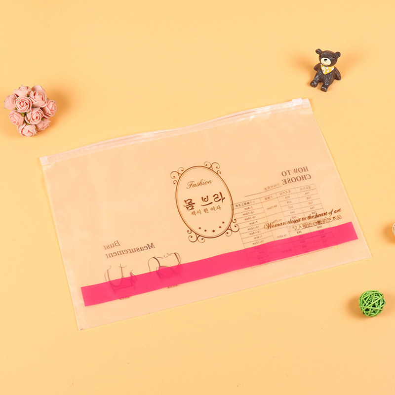 Transparent PE Clothing Buggy Bag Underwear Bra Clothing Self-Sealing Zipper Bag Waterproof Dustproof Plastic Packaging Bag Customization